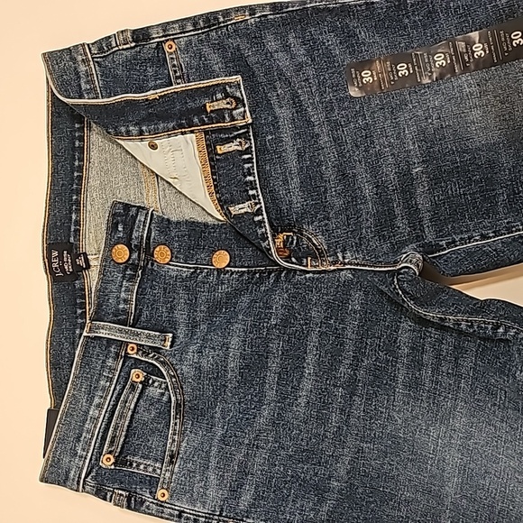 J. Crew Blue Jeans Denim Pant 9" Mid-Rise Skinny Button Fly Signature Stretch 30 - Picture 9 of 16